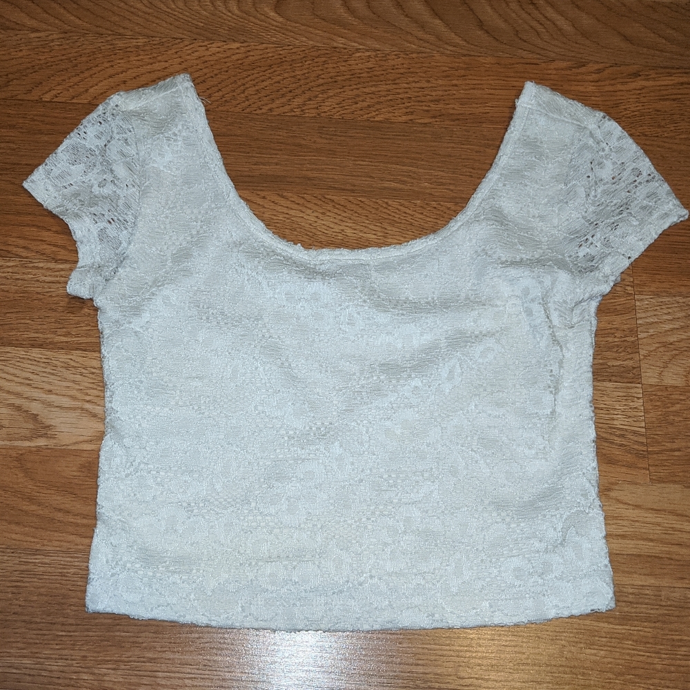 White Lace Crop Top